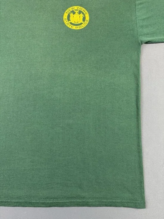 Rare Vintage 90s New York State Police Green Sun Fade XL Shirt Hype Streetwear - Picture 5 of 7